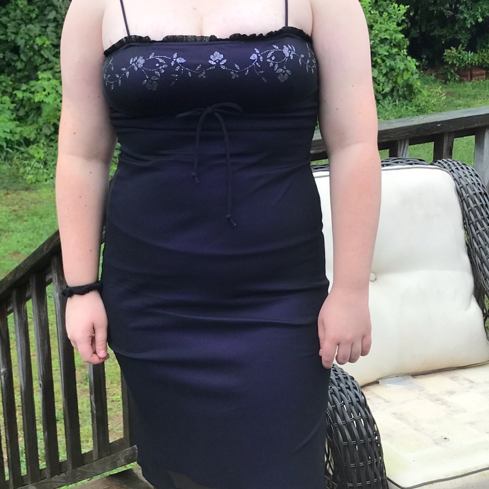 Little black spaghetti strap dress, size M